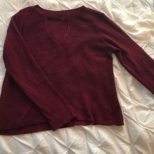 Francescas cut out hole red sweater